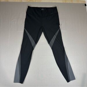 Nike Dri-FIT Leggings Size L Black Gray High Rise Workout Running